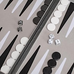 Leatherette Backgammon Set, “Antalya” - 17”