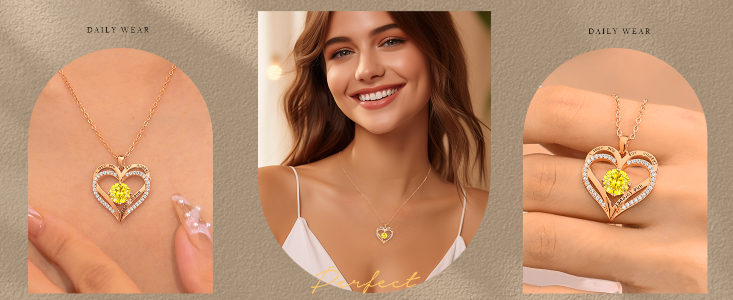 rose gold birthstone necklace