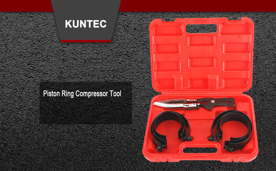 KUNTEC Piston Ring Compressor Kit Cylinder Installer with Plier & 6