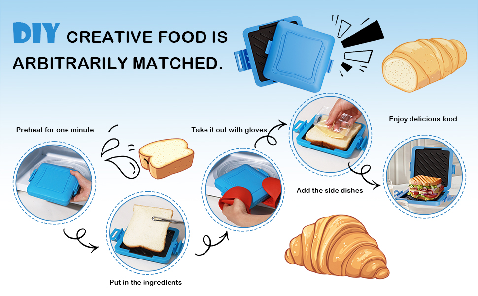 Blue Microwave Toastie Maker