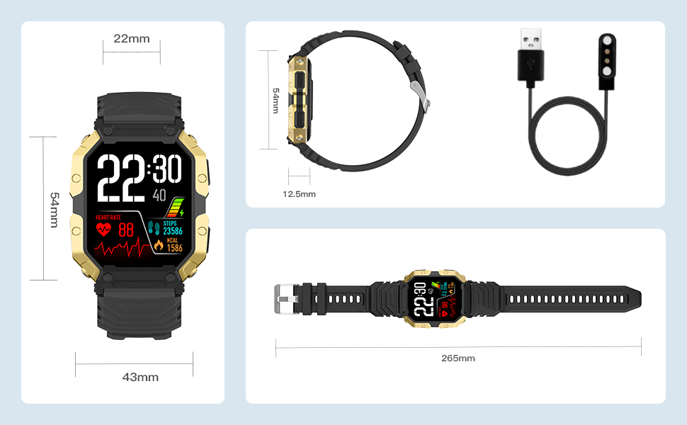 PEJE Smartwatch militar masculino com tela de 1,83 polegada, suporte a chamadas telefônicas, monitoramento de condicionamento físico, cardíaca e sono, compatível com iOS/Android.(Branco) 12 relogio corrida