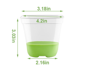 4 Inch Clear Square Nursery Pot with Silicone Bottom