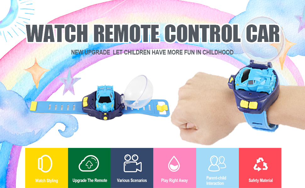 2.4G Mini Clever Distant Management Deformation Automobile Alloy Watch, Cartoon Distant Management Automobile Interactive Recreation Toys, Waterway Amphibious Racing Distant Management Battle Toys (Sky Blue) 11 watch remote control car watch cars toy