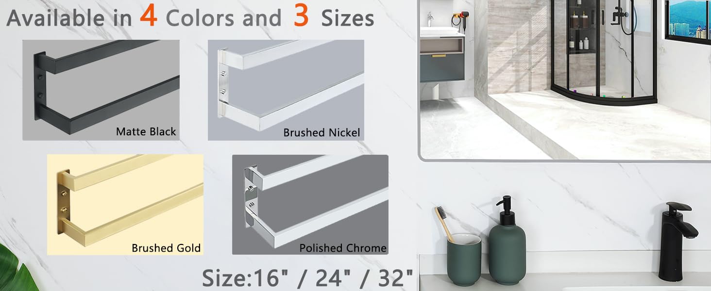 double towel racks for bathroom