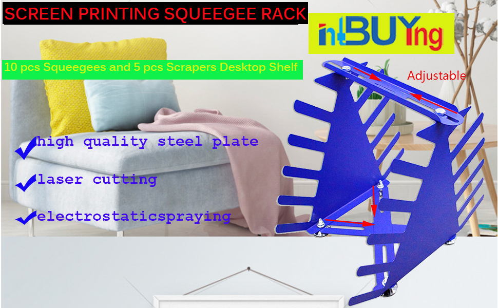 INTBUYING Desktop Screen Printing Squeegee Rack Silk Screen