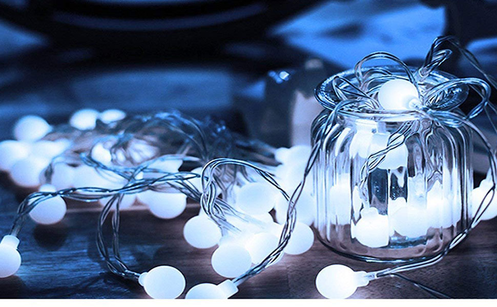 FANSIR Globe String Lights Waterproof, 10M/33ft 100 LED Plug in Fairy