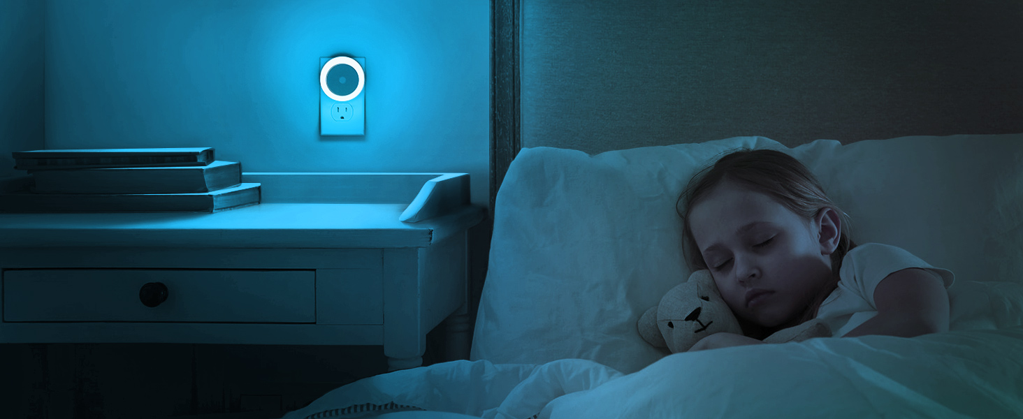 Azure Blue Night Light, Night Lights Plug into Wall [2Pack], Nightlight