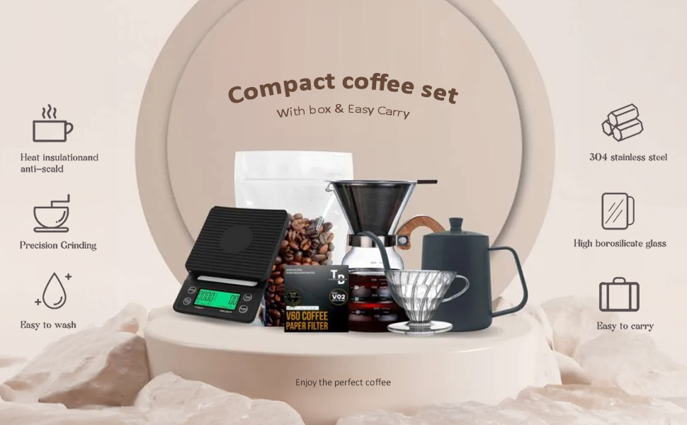 compact coffee set