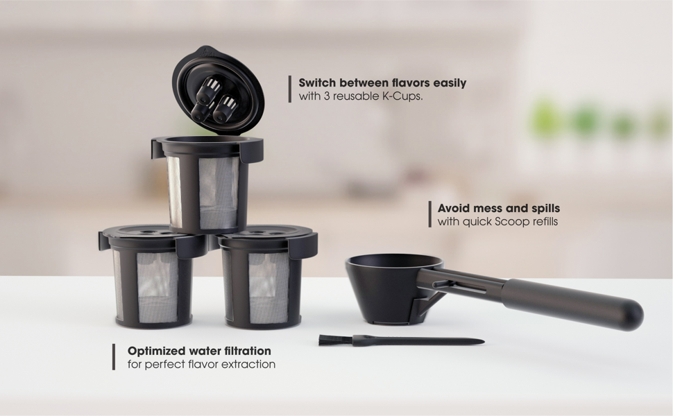 3 Ninja Reusable Coffee Filter Pods for Ninja Dual Brew
