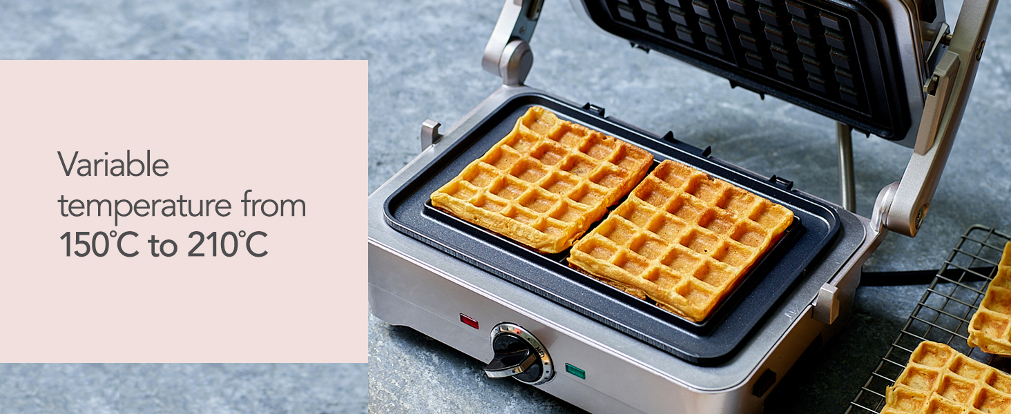 Cuisinart Style Collection 2 in 1 Waffle & Pancake Maker NonStick Removable Plates Frosted