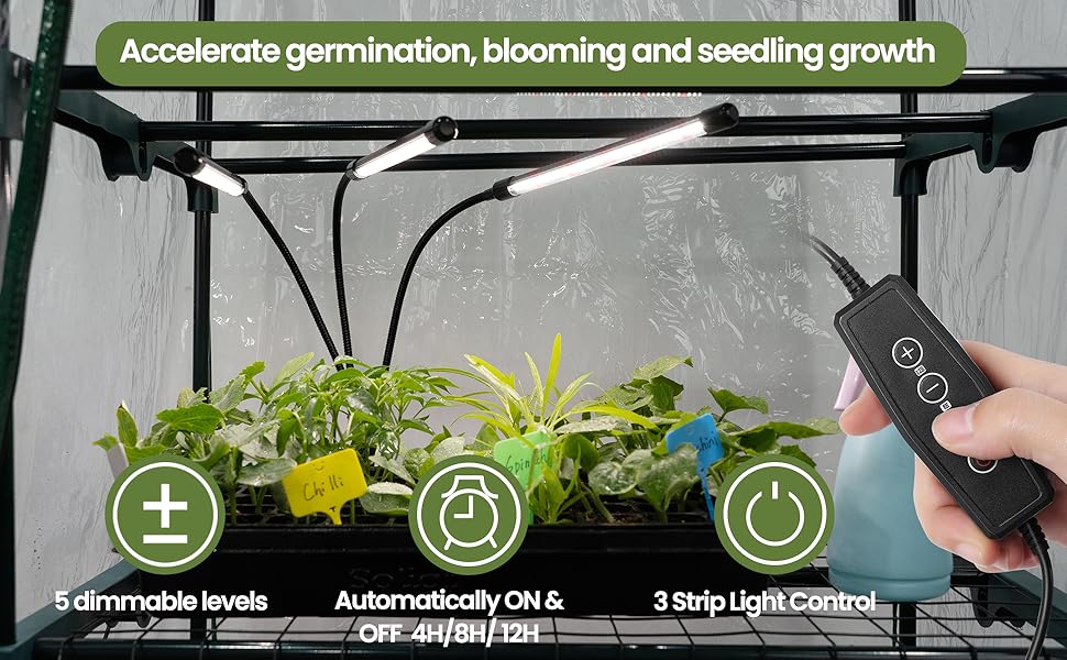 SOLIGT [Upgraded Light] Seed Starter Kit with Grow Light