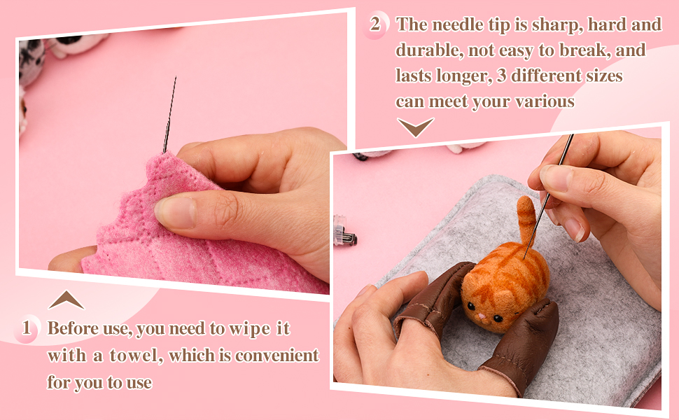 IMZAY Needle Felting Kit for Making 6 Cat Wool Felting Tools Set with
