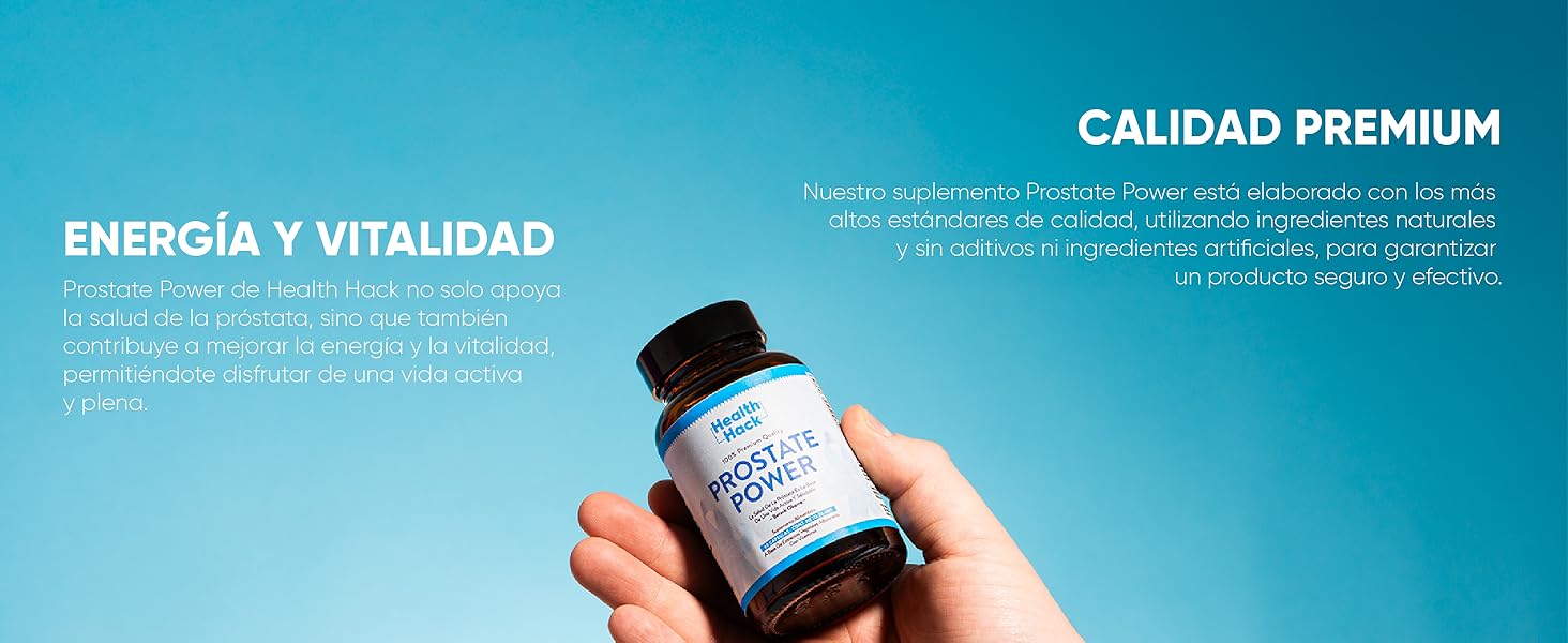 Health Hack Prostate Power | Suplemento Avanzado para la Salud de la Próstata | Fórmula Natural