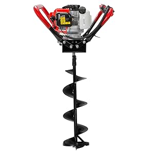  XtremepowerUS 55cc V-Type Gas-Powered Ice Post Hole Digger 2  Stroke EPA Motor Digging Bit (Include 8 Ice Auger Bit) : Patio, Lawn &  Garden