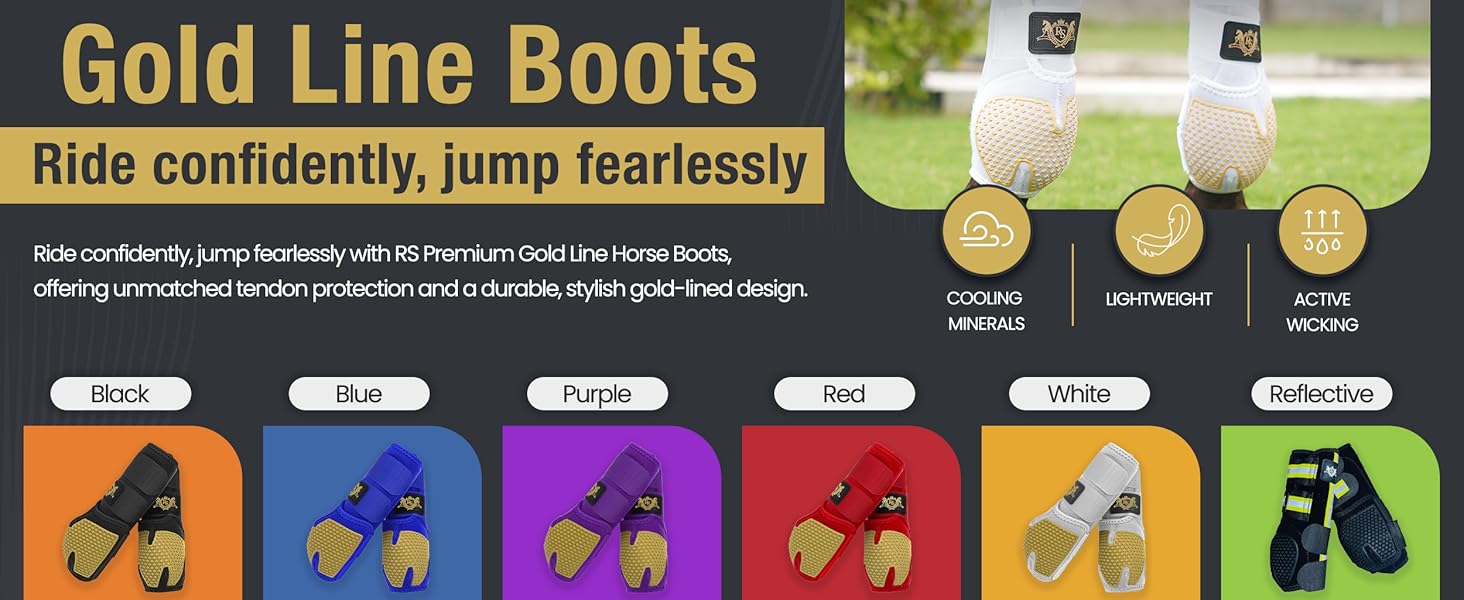 Horse Boots Goldline , Multiple Colors of Horse Boots