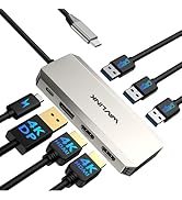 Laptop Docking Station, WAVLINK Triple 4K Docking Station with Dual HDMI, DP, 100W PD in, 3 USB-A...