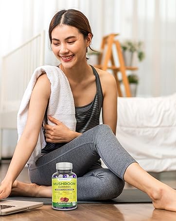 mushroom gummies gummy nutrional vitamin supplement turkey tail lions mane reishi cordyceps 