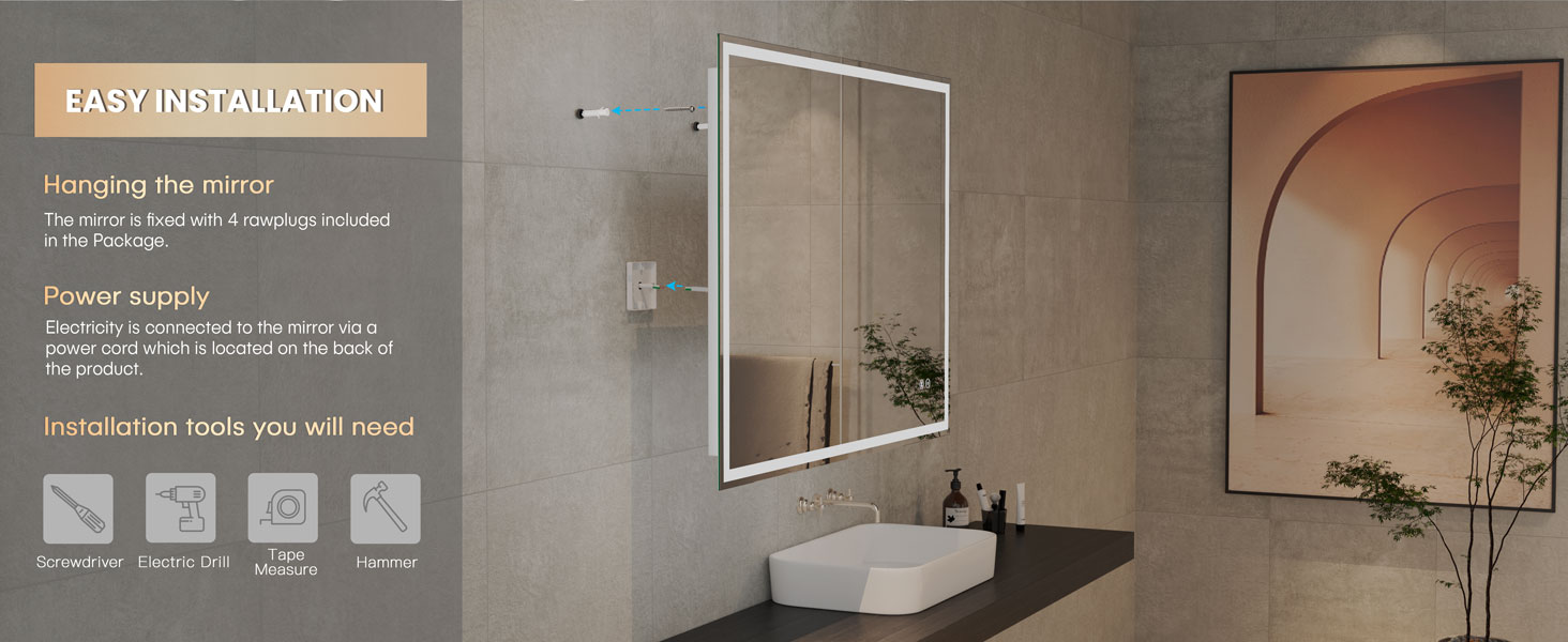 Dripex Bluetooth LED Bathroom Mirror