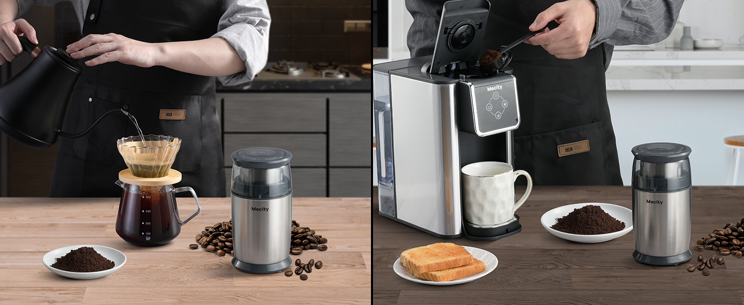 Mecity Electric Coffee Grinder Fast Grinder with 6