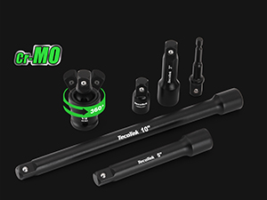 3 PCS 1/2" Drive lmpact Extension Bar: 3",5",10" ; 1PCS 1/2" Impact Universal Joint ; 1PCS 1/2" 