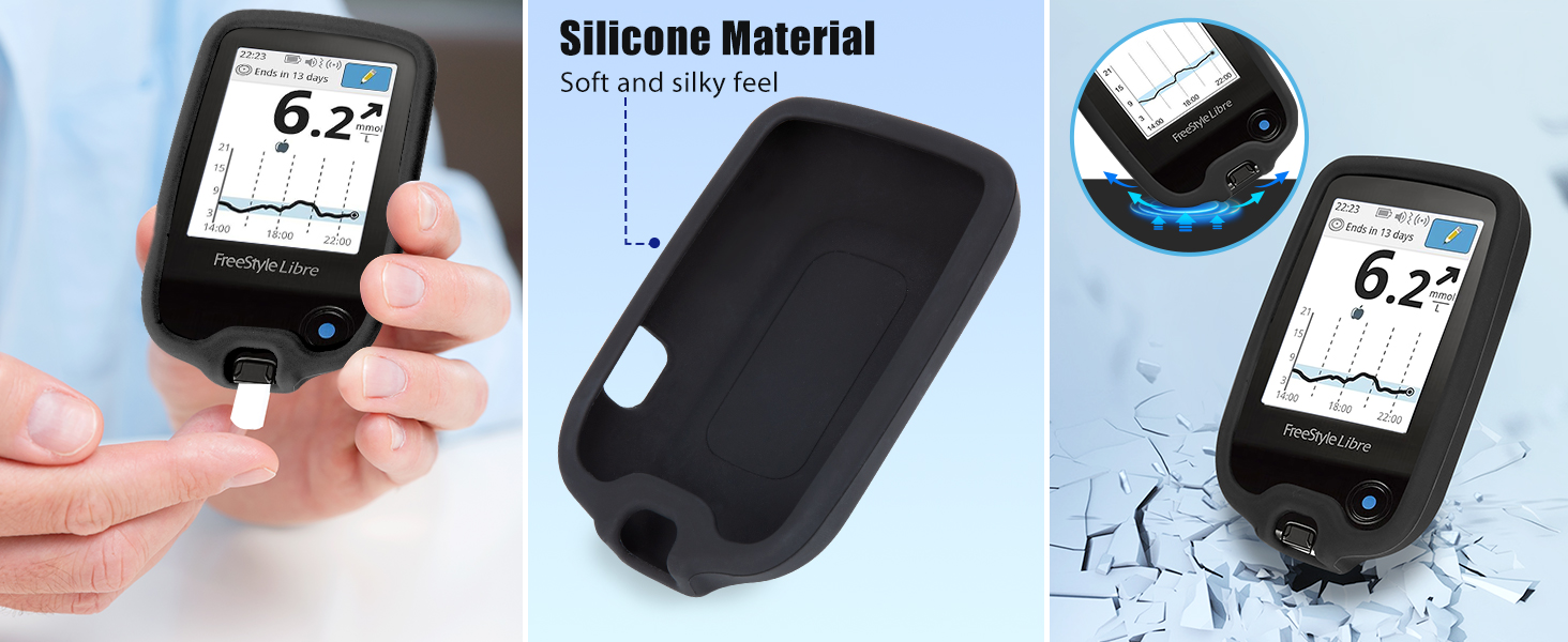 The silicone case for Libre 2 reader diabetic sensor covers with Adhesive Patches