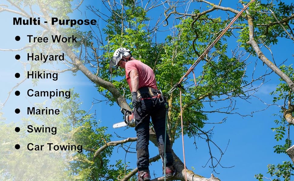 Double Braided Arborist Rope 1/2 Inch x 50 Feet Polyester