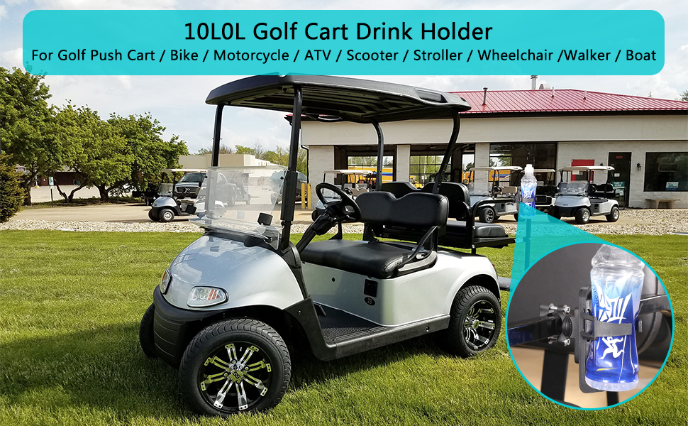 10L0L Golf Cart Cup Holder Push Cart Drink Holder Water Bottle Cage Beverage Holder for Yamaha