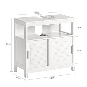 Amazon.co.jp: SoBuy 洗面台 洗面化粧台 洗面所収納キャビネット