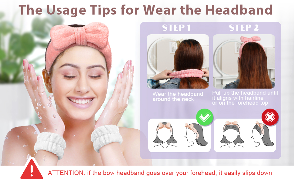 Crosize 7 Pack Face Wash Headband and Wristband Set for