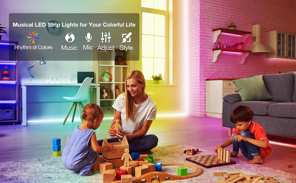 130 ft LED Strip Lights , CHARKEE Bluetooth LED Lights for