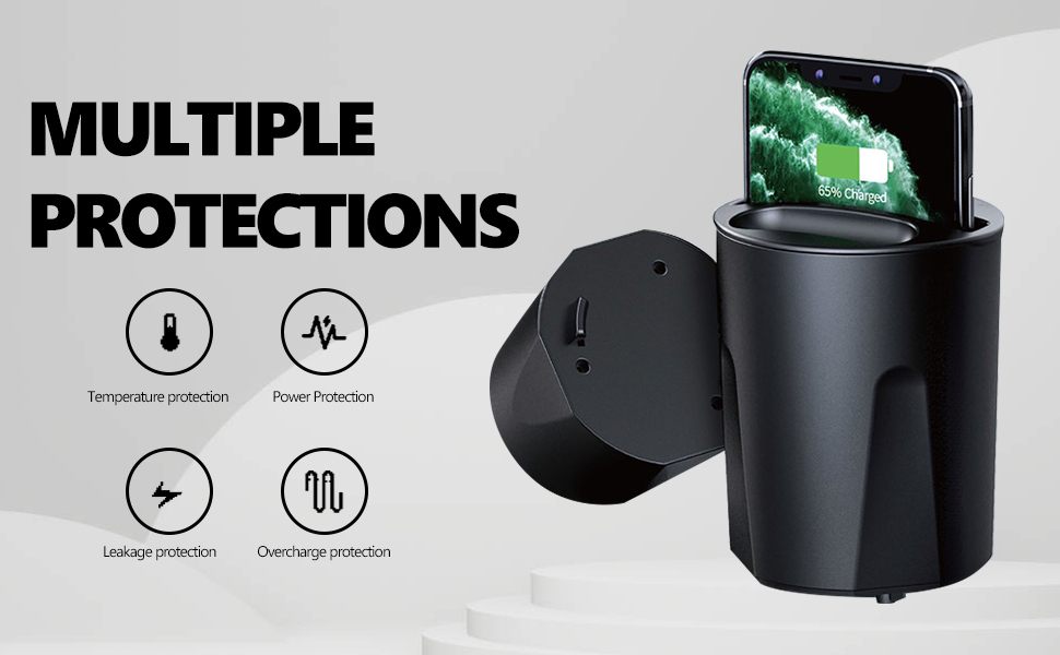 Topiky Car Wireless Charger Cup Holder, Cell Phone Holder Car Charger