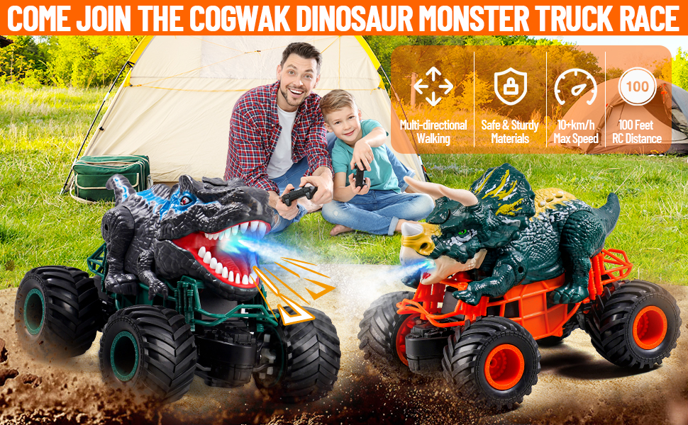 Remote Control Dinosaur Car for Boys