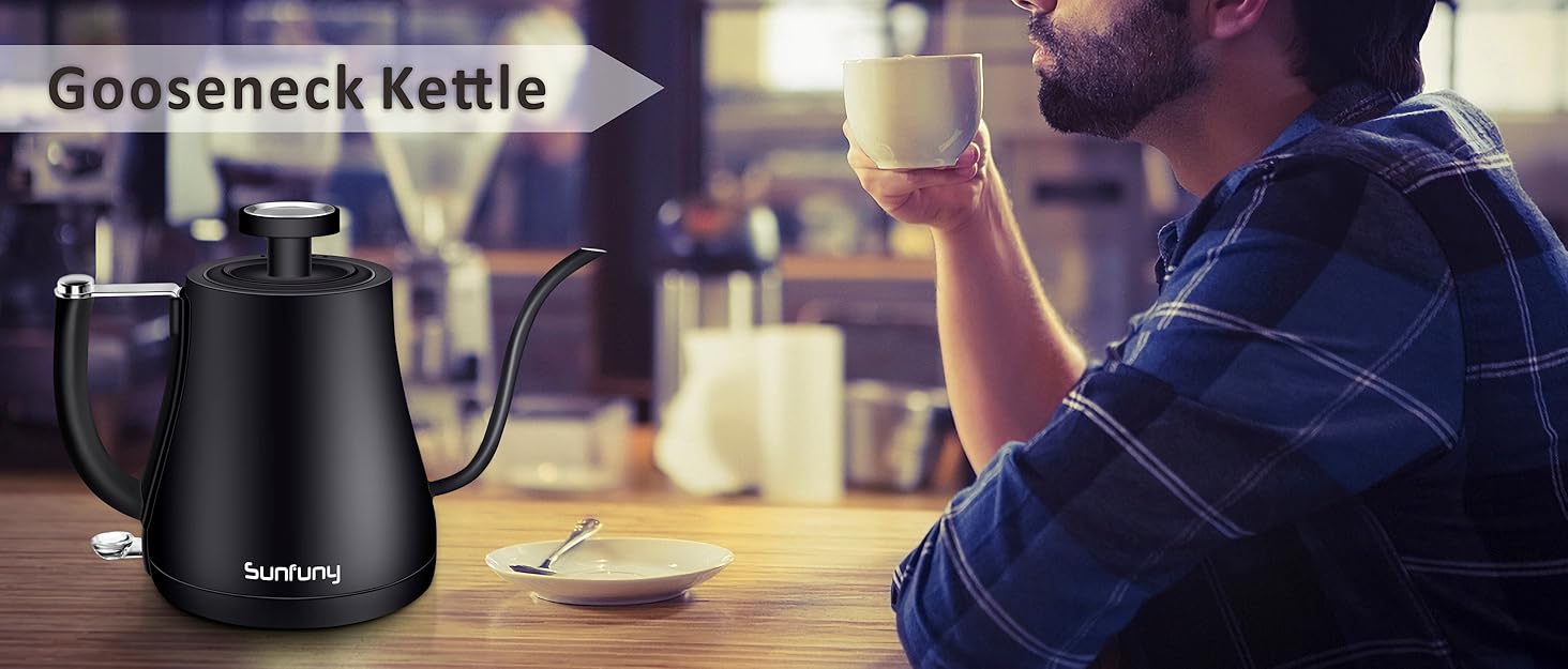 Electric Gooseneck Kettle with Temperature Display, 0.8Liter 100