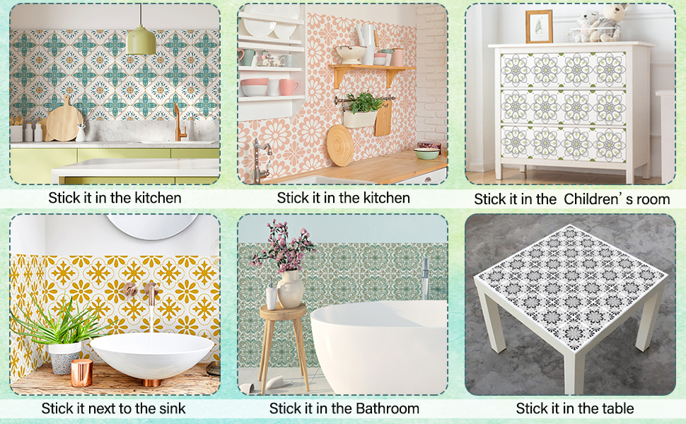 Amazon.com: AM AMAONM 10pcs 20x20cm Removable Square Vintage