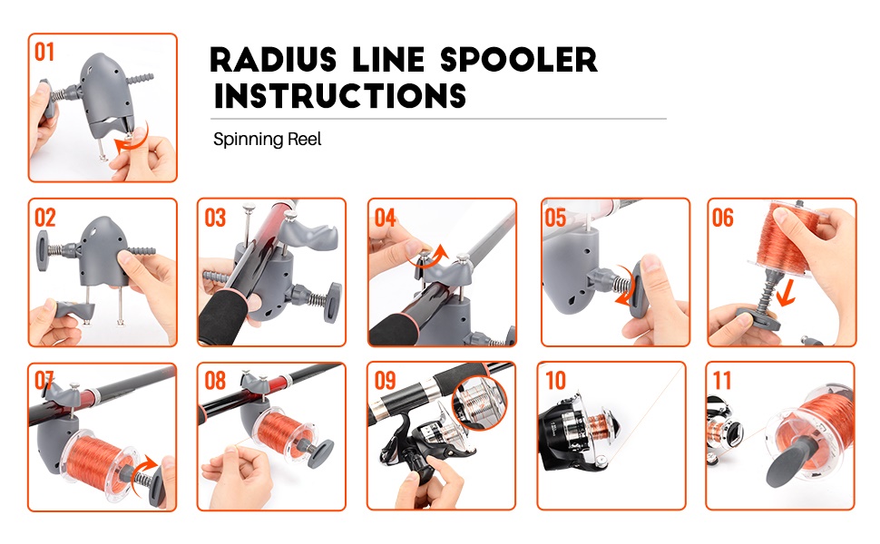 BOOSTEADY Fishing Line Spooler, Fishing Line Spooling Tools for