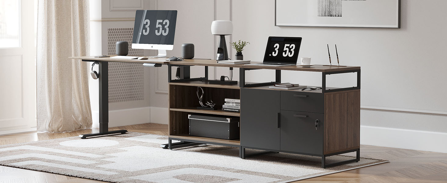 L shaped standing office desk