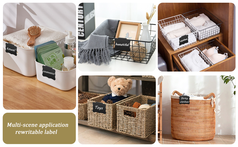 67 Piece Set of Basket Labels Clip On for Storage Bins