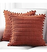 Topfinel Burnt Orange Throw Pillows Cover 18x18 Set of 2 -Boho Rust Terracotta Pillow Only Covers...