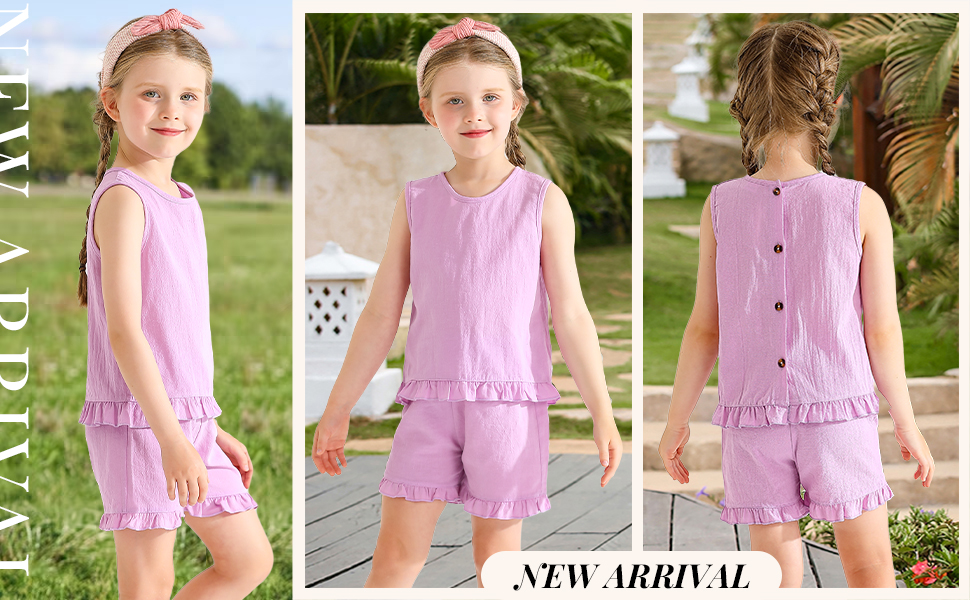 girls summer short set