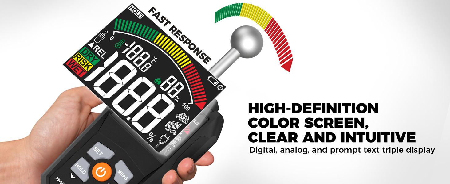HIGH-DEFINITION COLOR SCREEN, CLEAR AND INTUITIVE Digital, analog, and prompt text triple display