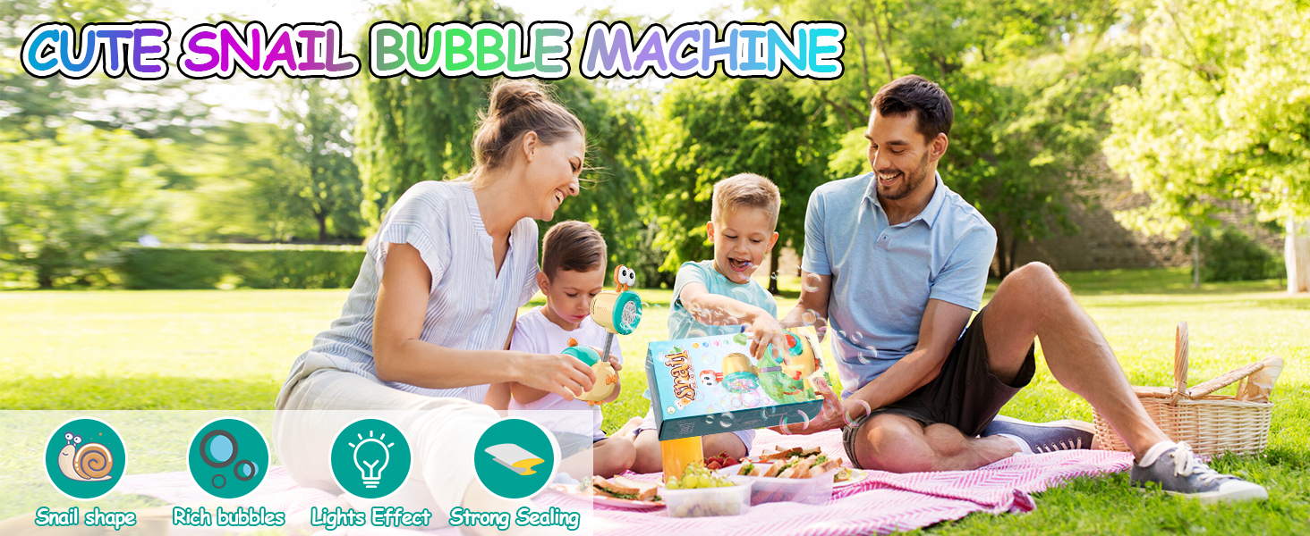 Snail Automatic Rechargeable Bubble Machine for Boys and Girls Gift Aged 3+