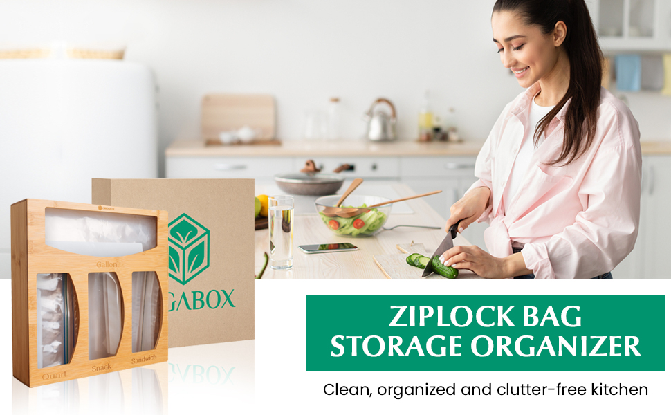 Ziplock Bag Storage Organizer Plastic Food Storage Bag Dispenser for Kitchen