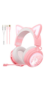 GS510 3.5mm pink cat headset