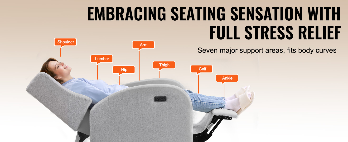 VEVOR Electronic Power Recliner and Swivel Glider with USB