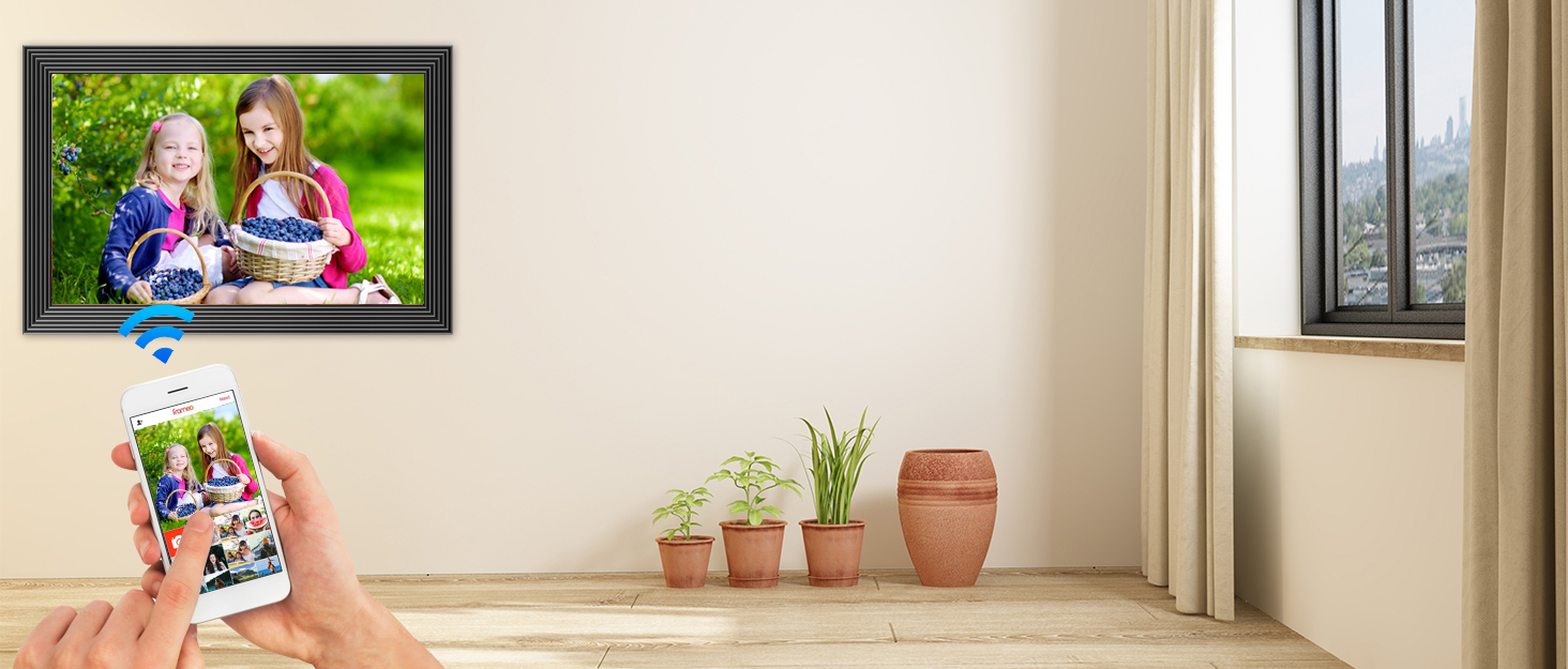 FRAMEO WiFi Digital Picture Frame, 10.1 Inch Smart Digital Photo Frame