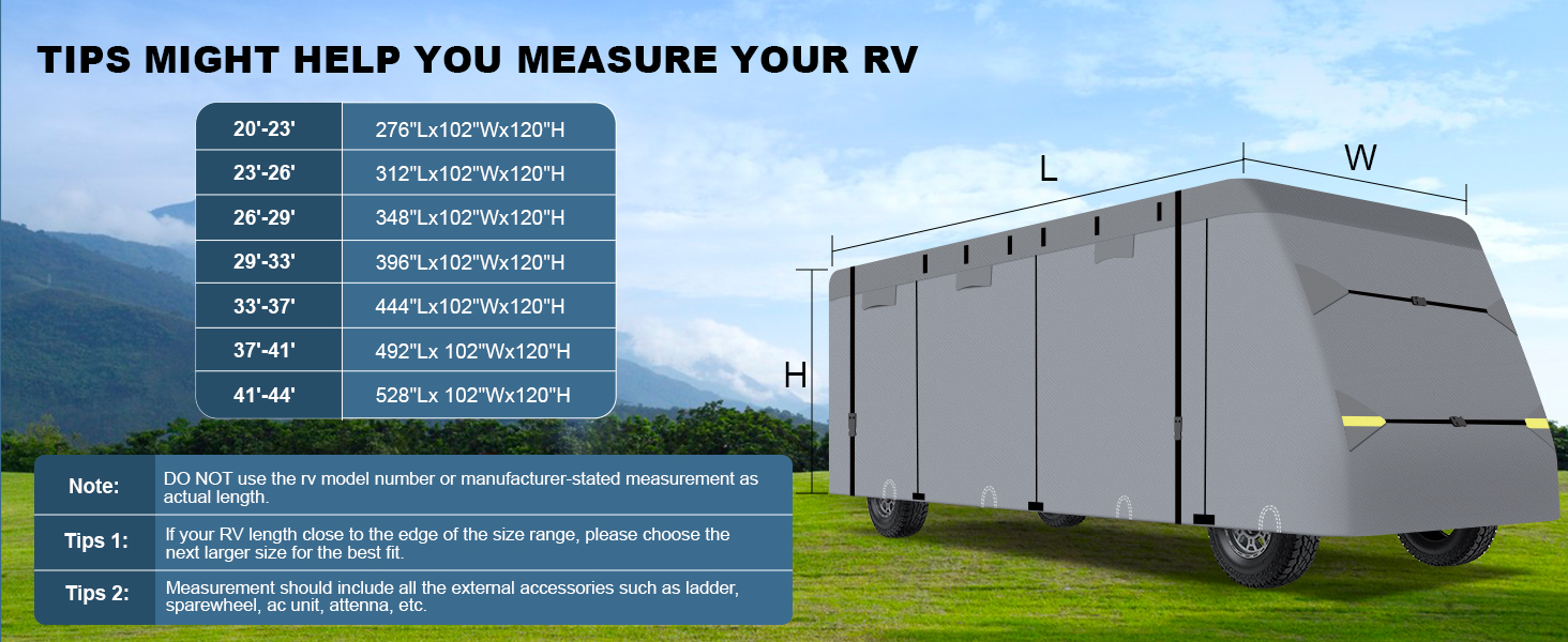 Class C RV Cover Upgraded 7 Layer AntiTear RV Cover for 32