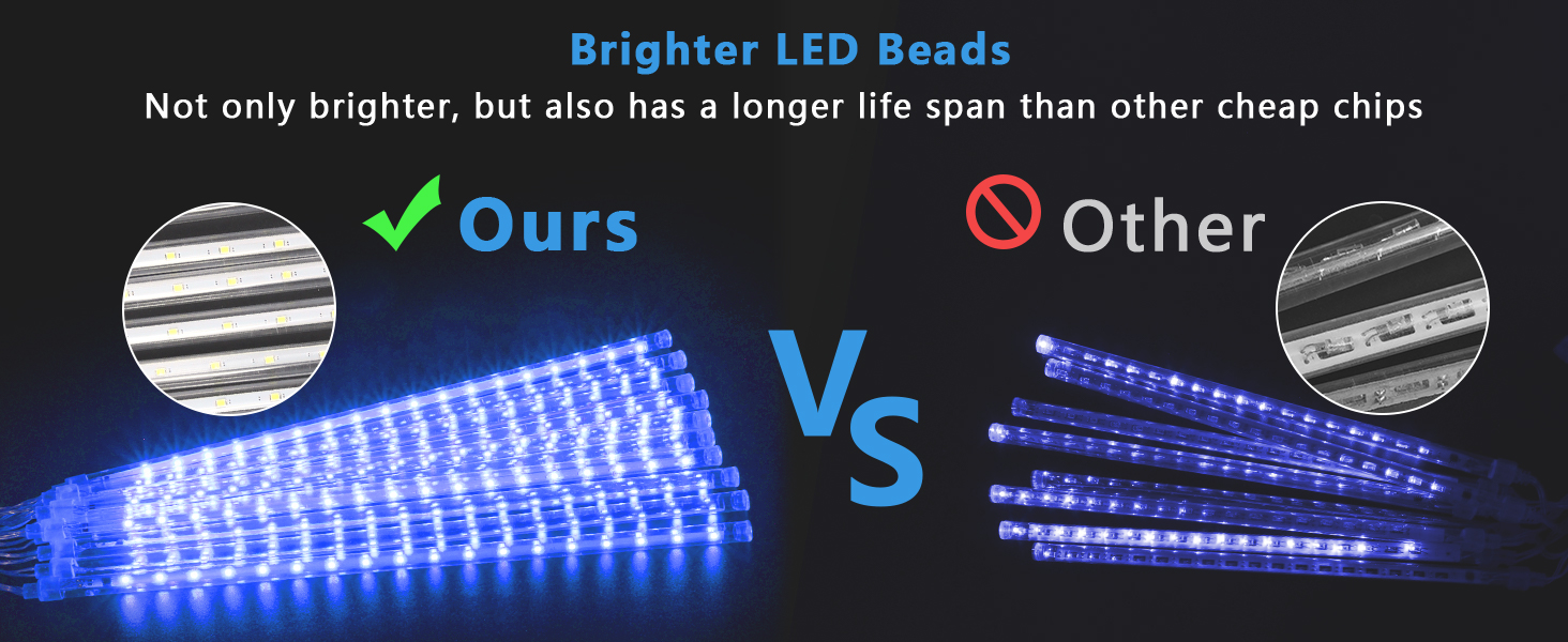 Aluan Christmas Lights Outdoor Meteor Shower Rain Lights