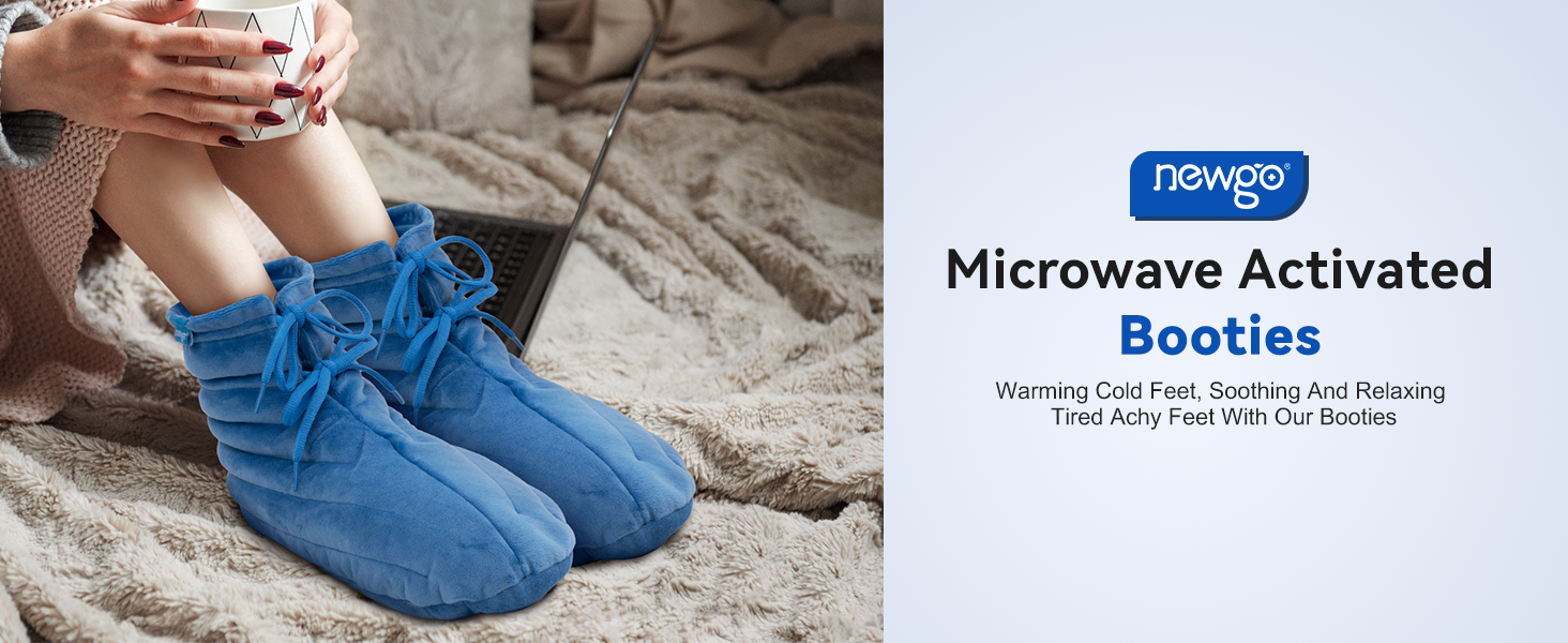 NEWGO Microwave Heating Pad for Foot, Microwavable Foot Booties, Feet