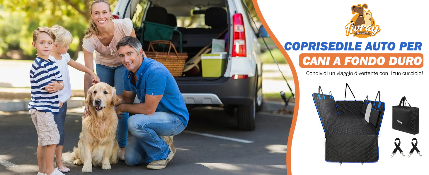 Tivray COPRISEDILE AUTO PER CANI A FONDO DURO