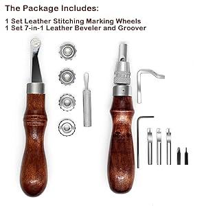 leather stitching marking wheel and beveler groover